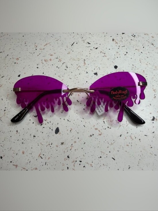 Bodyrage Accessories - NWT Bodyrage Drip Rimless Sunglasses Purple
